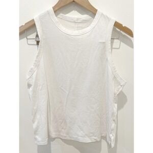 Lululemon Classic-Fit Cotton-Blend Tank White Size Small FLAW‎